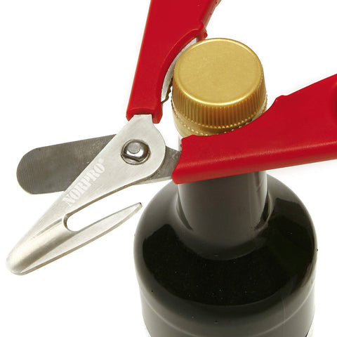 Norpro 6516 red seafood shears bottom blade scooping meat from shell
