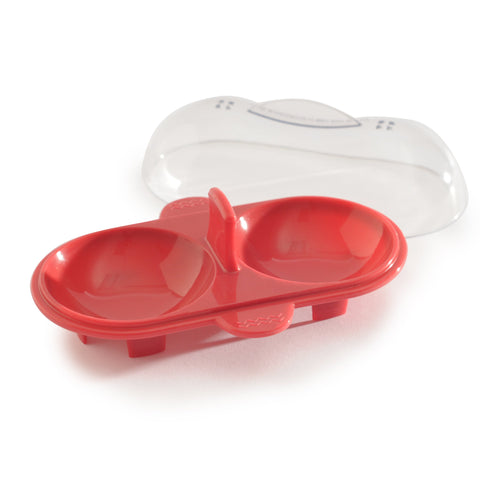 Norpro clear-lid view for steam release during poaching.