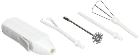 Norpro deluxe cordless mini mixer with attachments for quick whipping and frothing on the go.