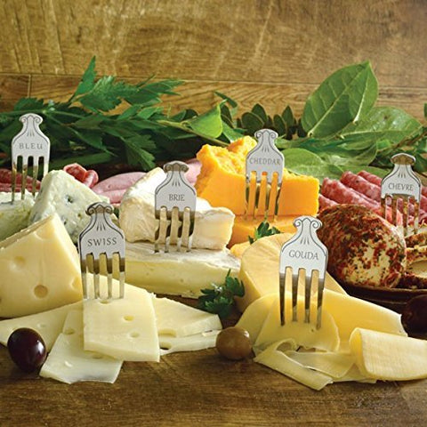 Norpro engraved markers with Brie and Chevre labels help organize served cheeses.