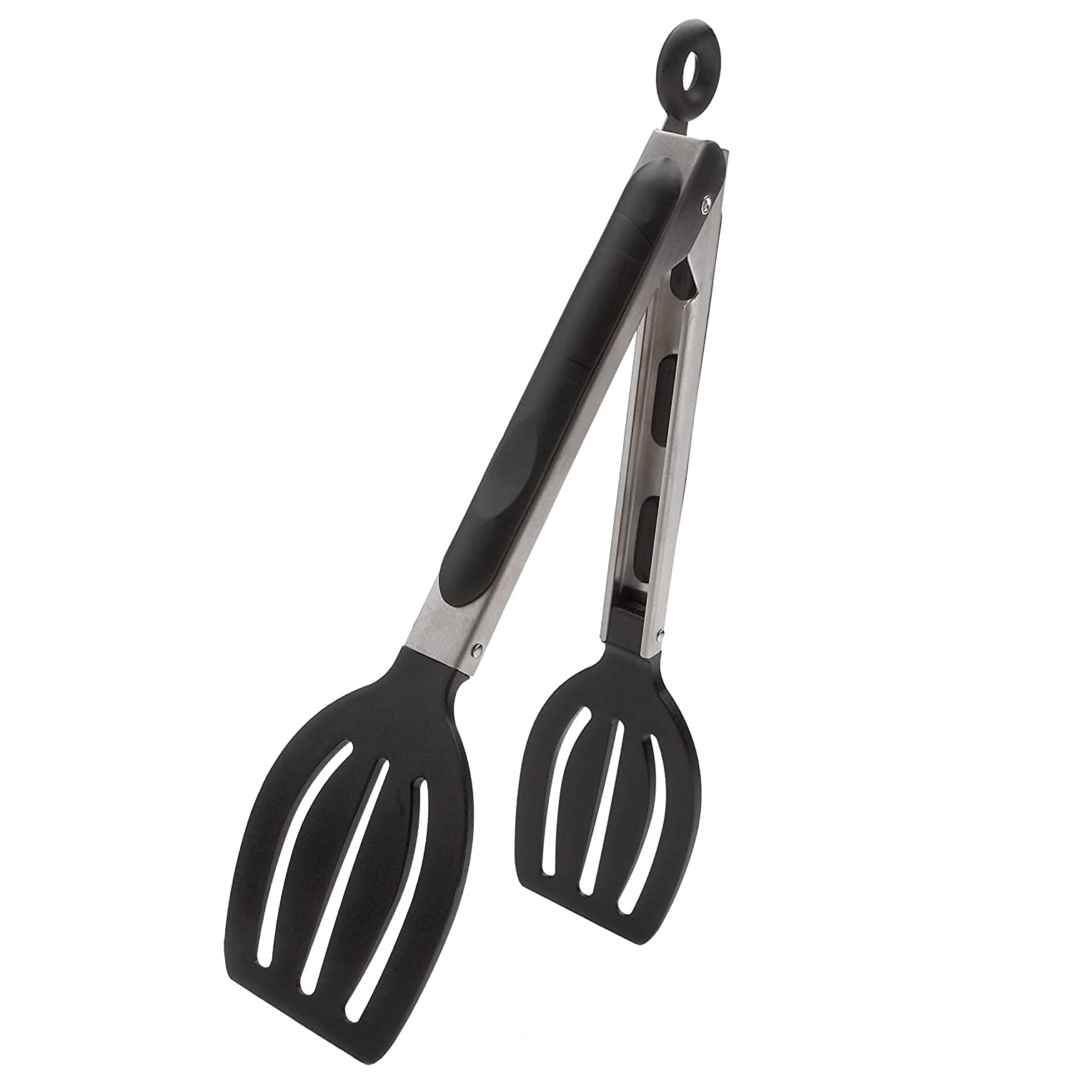 Norpro Grip-EZ locking tong close-up with stainless steel body and silicone head