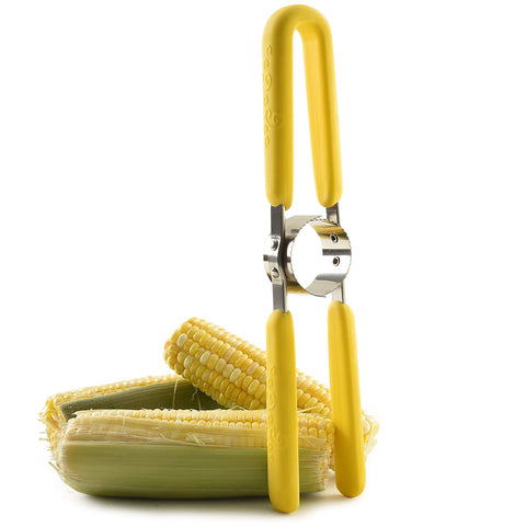 Norpro GripEz corn cutter with ergonomic yellow handle for fatigue-free cutting
