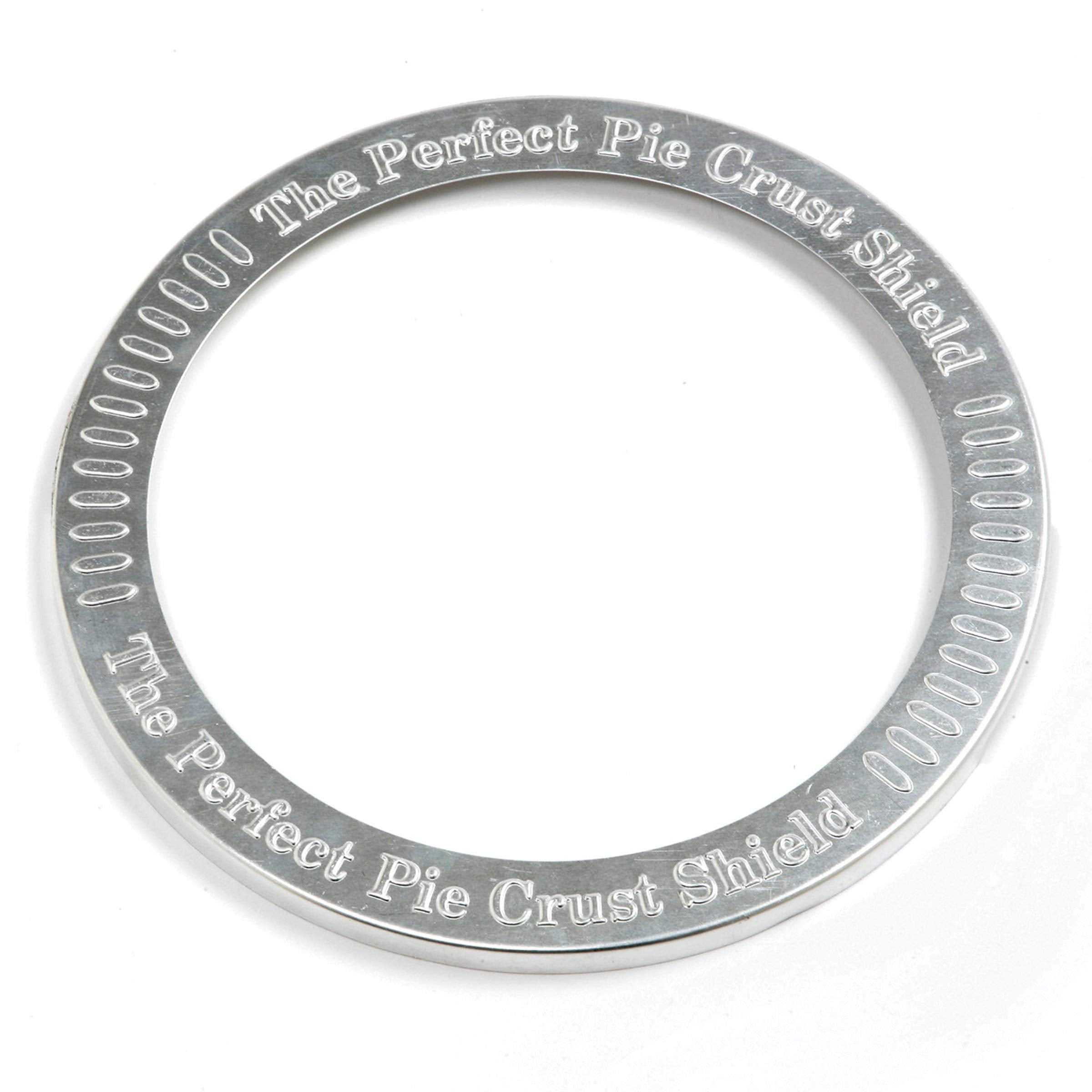 Norpro pie crust shield assembly on a 10 inch pie shows durability and reuse