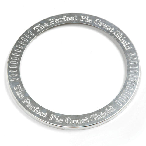 Norpro pie crust shield assembly on a 10 inch pie shows durability and reuse
