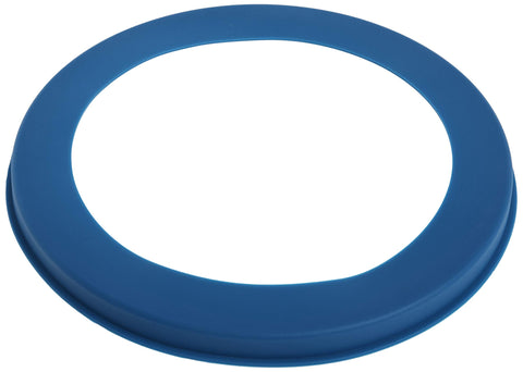 Norpro pie crust shield blue applied around the crust to prevent overcooking