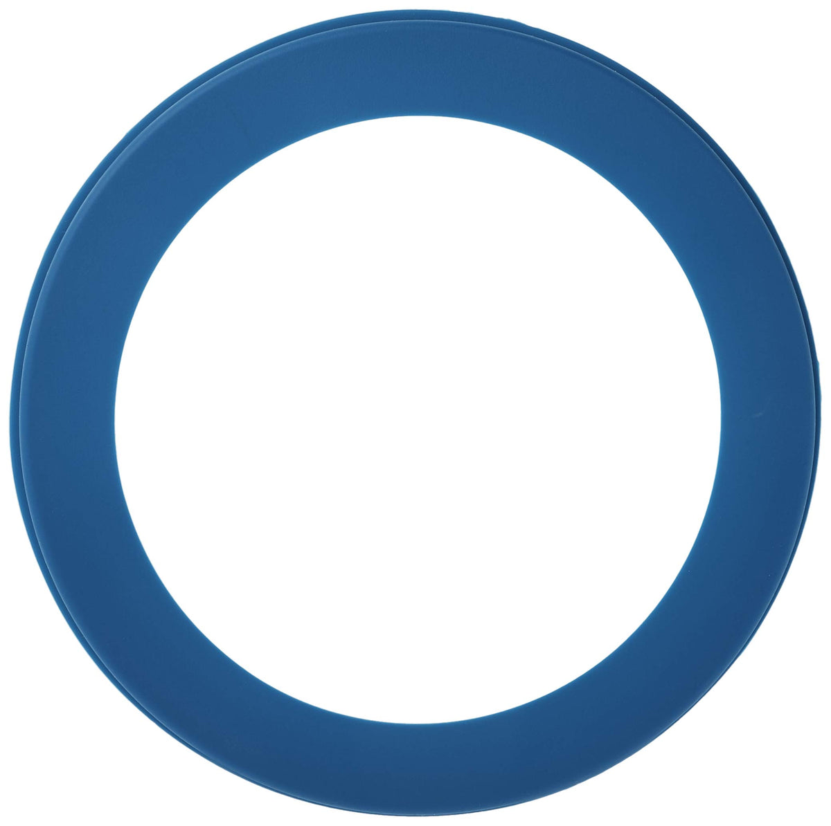 Norpro pie crust shield blue attached to a pie dish for even baking