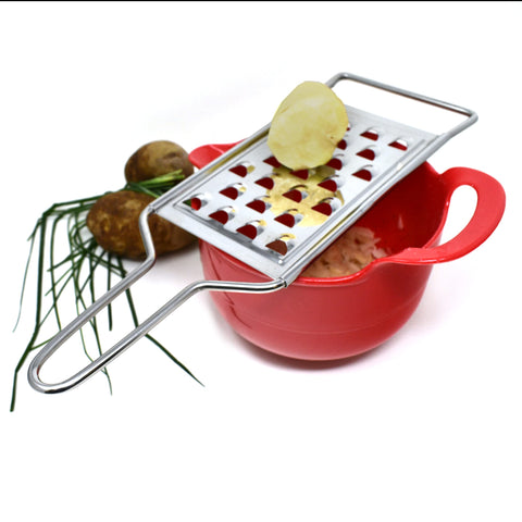 Coarse grating surface on Norpro grater ideal for hash browns and salads.