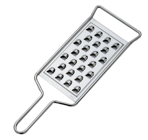 Norpro potato grater stainless steel angled handle for stable counter use.