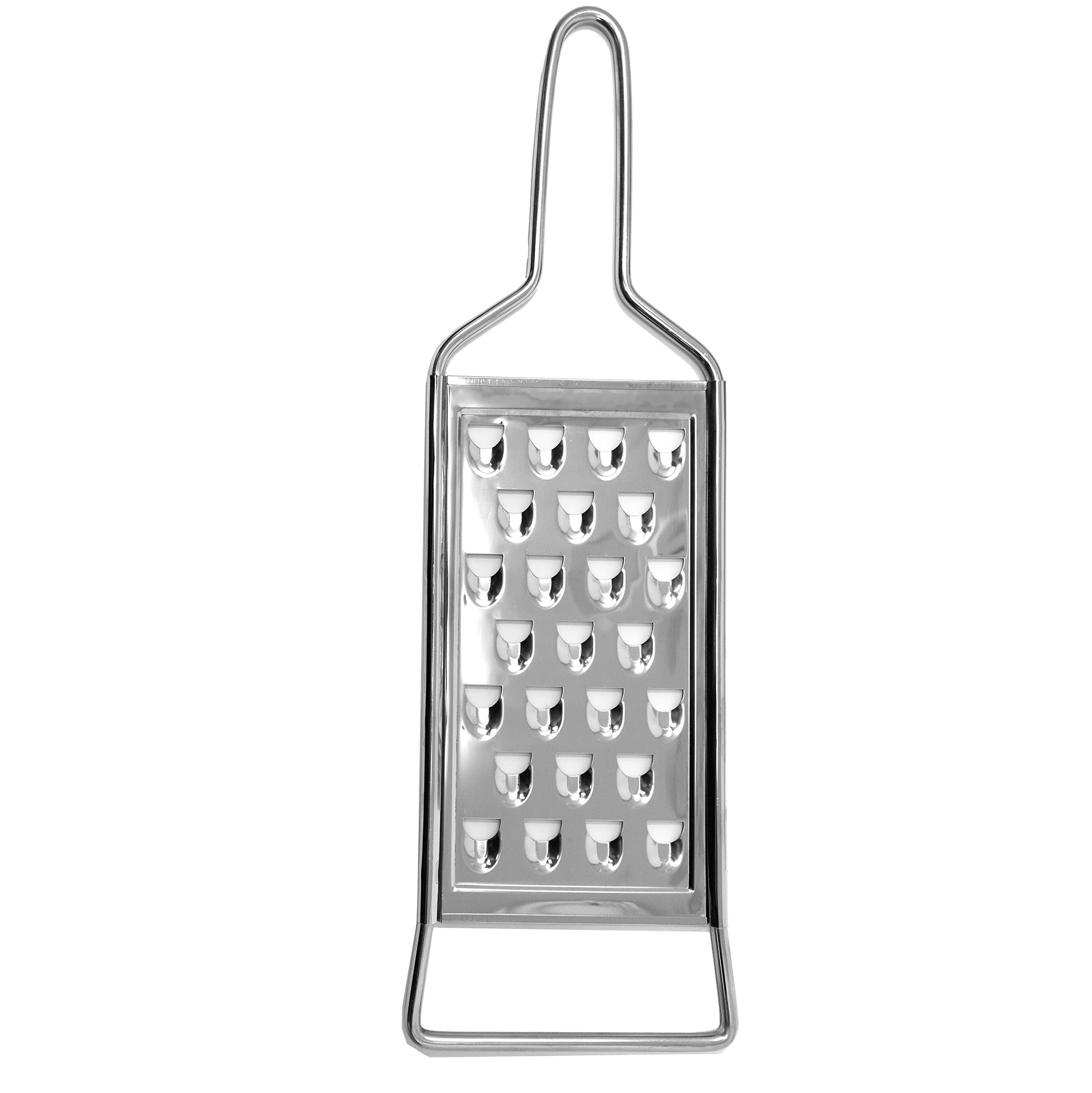 Norpro potato grater stainless steel elongated handle for comfortable grip.