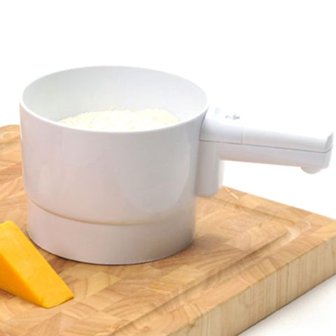 Norpro white sifter highlights BPA-free material for safe baking