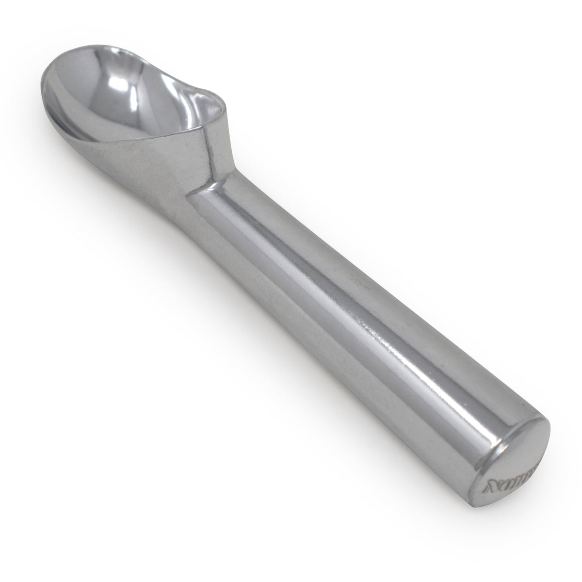 Norpro 7-inch ice cream scoop top view showing smooth glide for hard frozen treats
