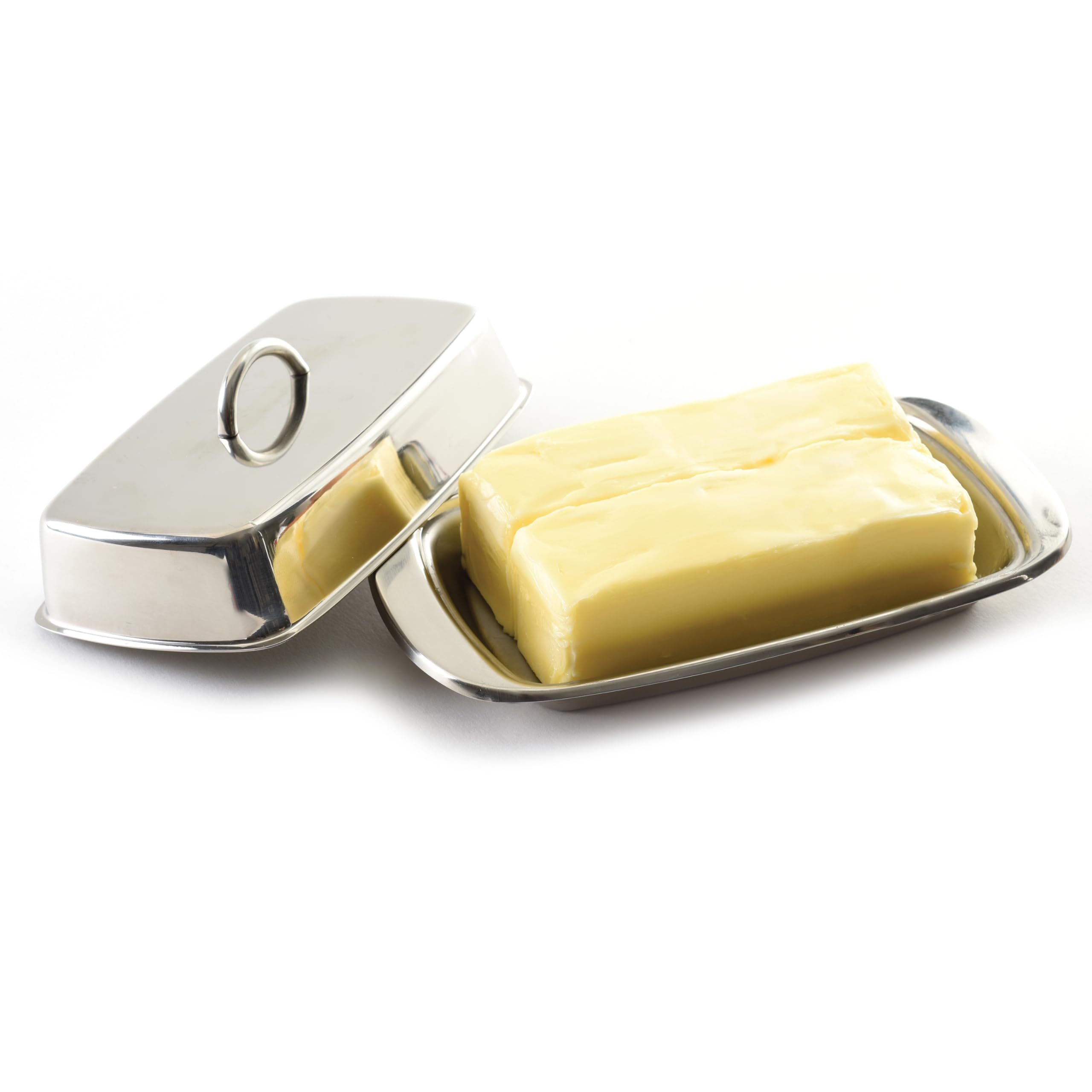 Norpro close-up of polished stainless finish enhances kitchen appeal.