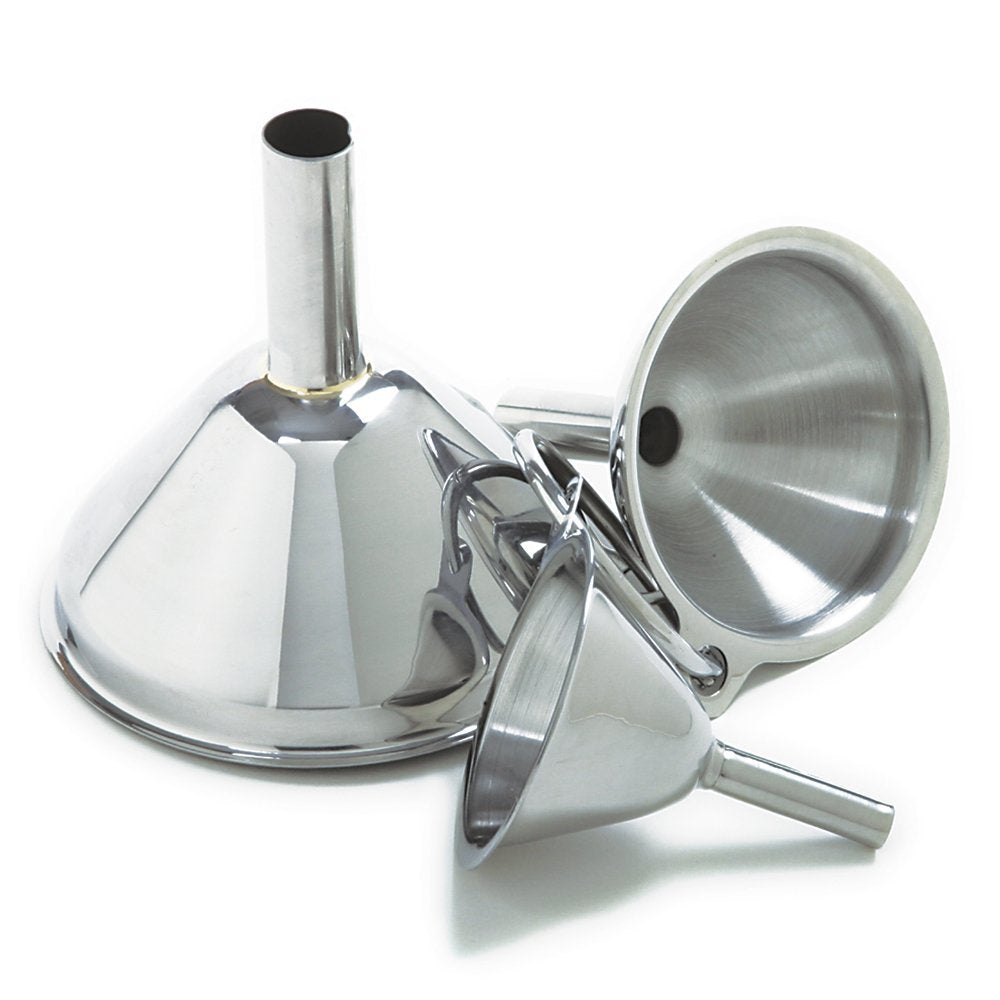 Norpro stainless steel funnel with large mouth for spill-free bottle filling
