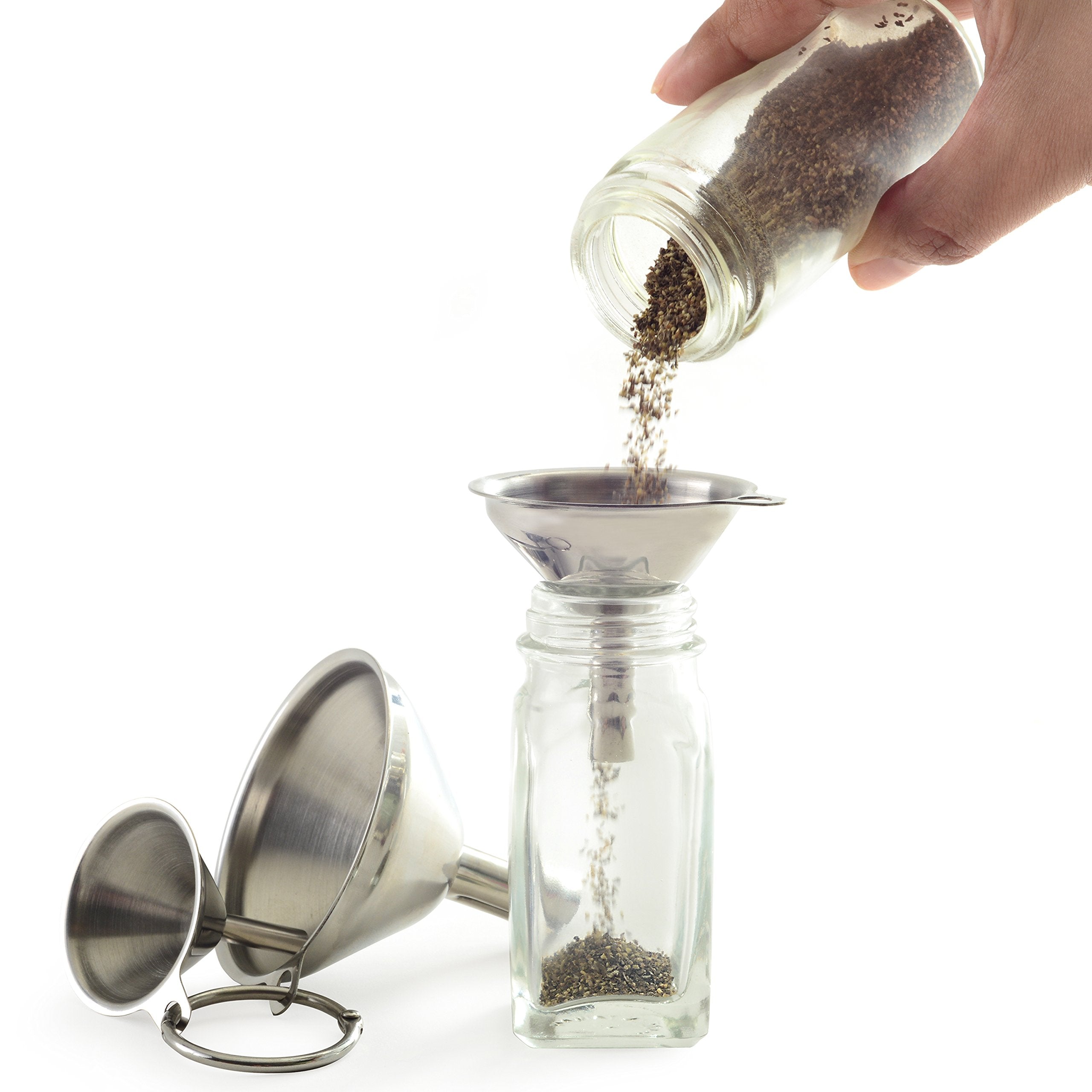 Norpro stainless steel funnel with small mouth for tiny bottle filling