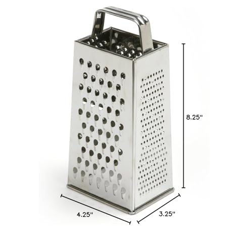 Norpro stainless steel grater on a clean counter for versatile kitchen prep.