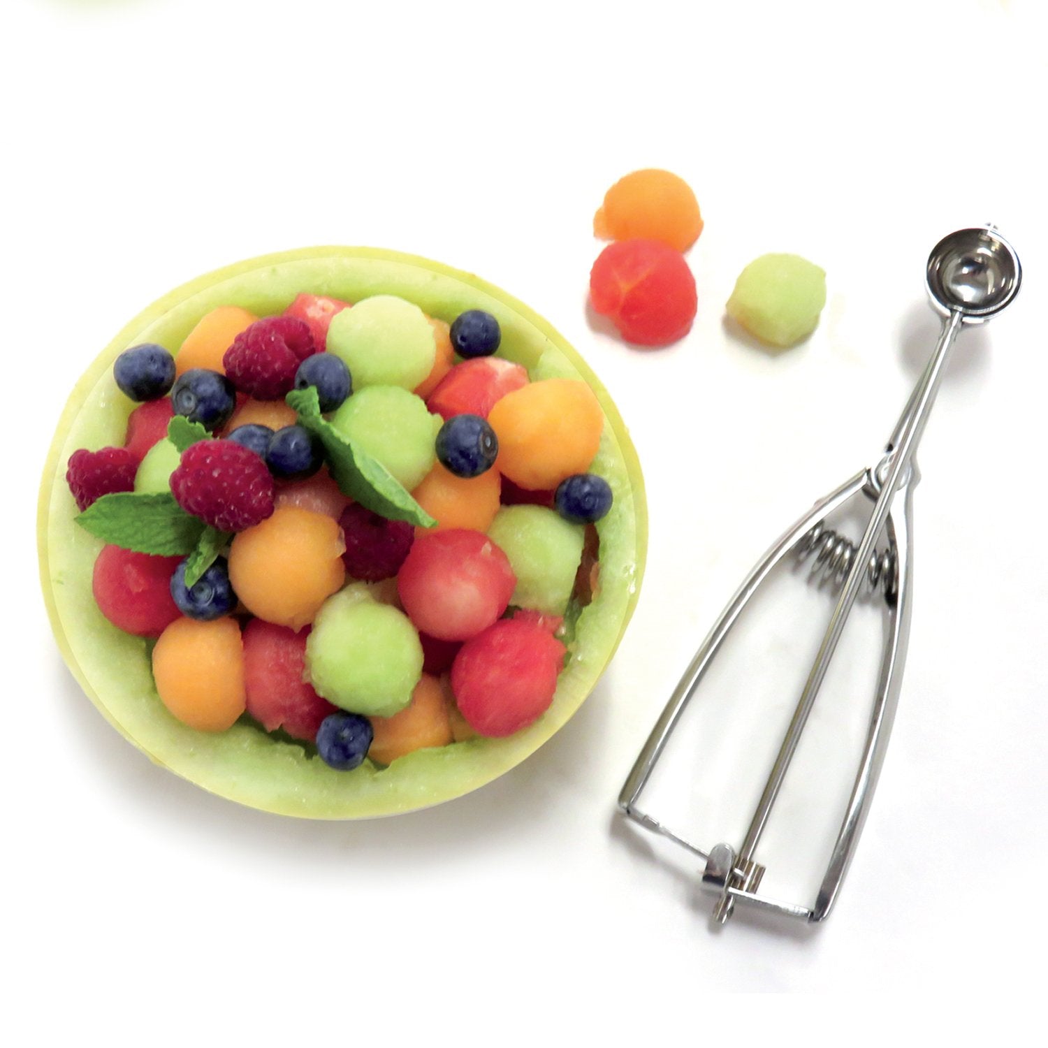 Norpro stainless steel scoop 39mm makes pet food portions quick and clean.