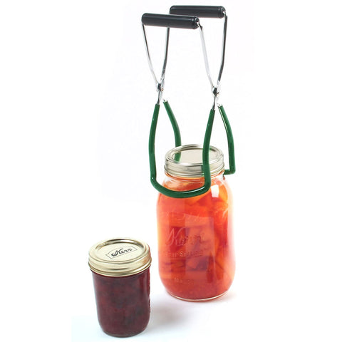 Norpro vinyl-coated jar lifter securely lifts jars from hot water.