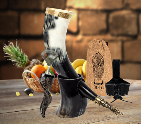 NORSE EMPIRE gift-ready Viking horn for celebrations and presents