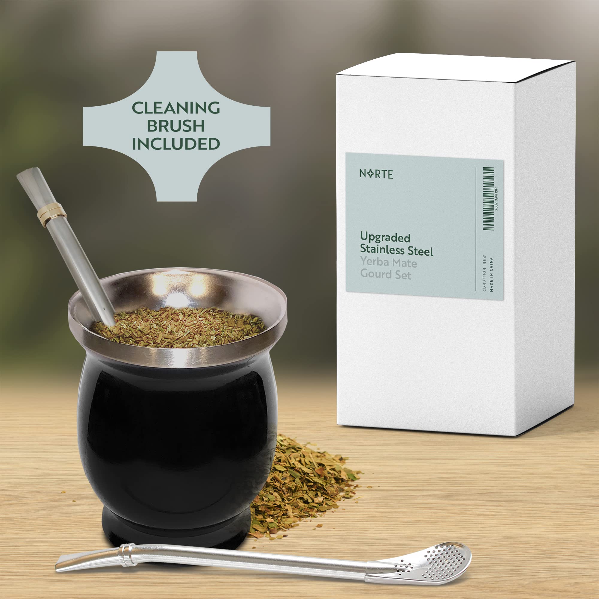 Norte Yerba Mate Cup Kit dishwasher-safe design for quick cleanup.