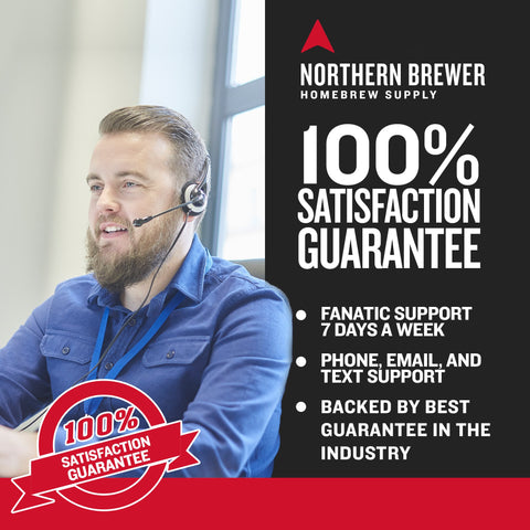 Northern Brewer 5-gallon stainless brew kettle for durable, even heating.