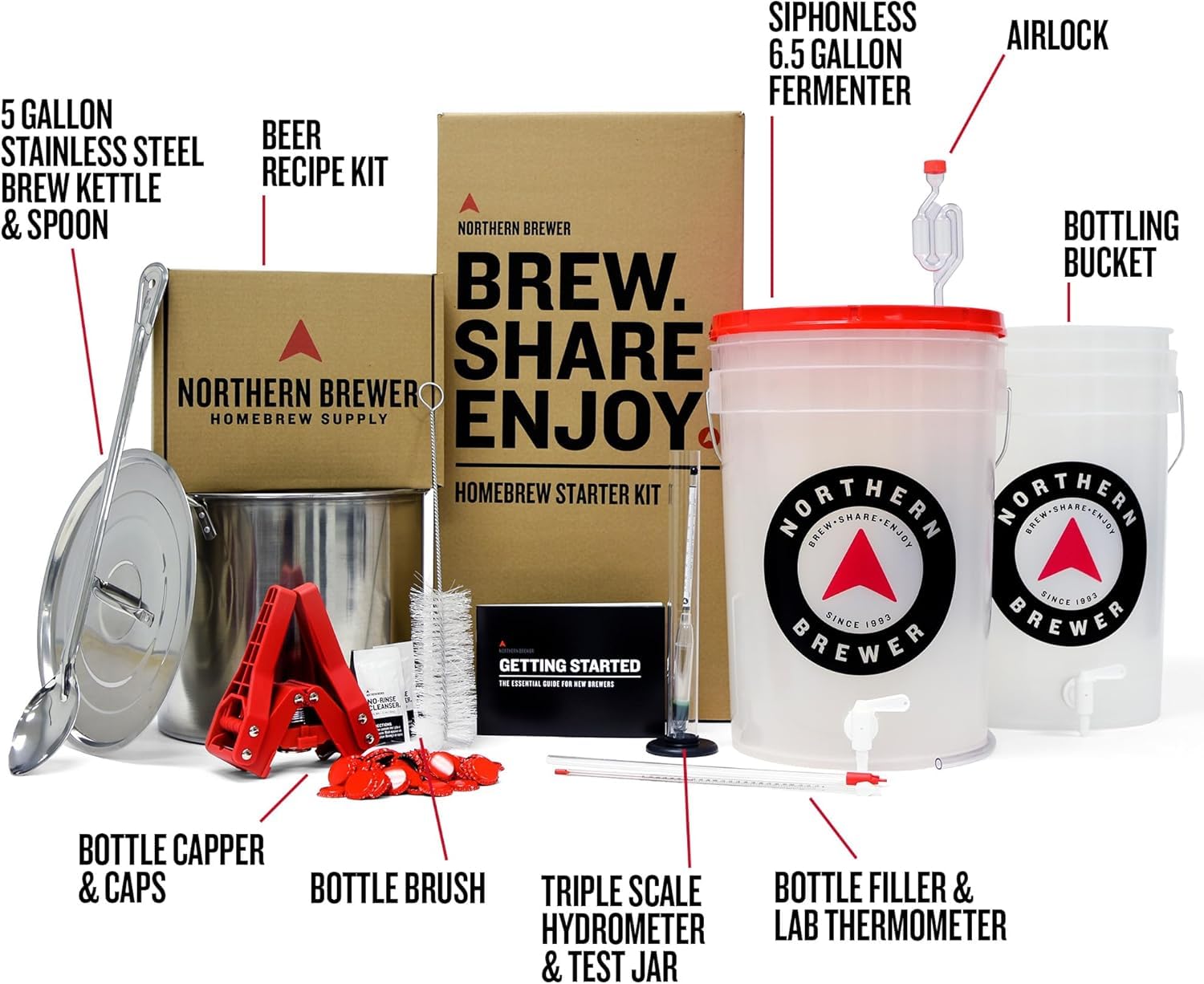 Northern Brewer bottle filler for efficient bottling.