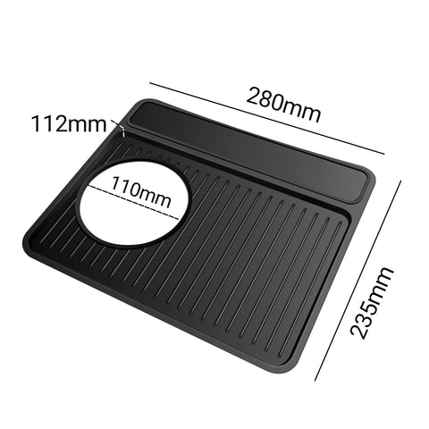 NOTSEK anti-scratch mat clings to hopper and guards Breville surface.