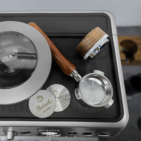 NOTSEK espresso tamper mat—non-slip surface for steady tamping.