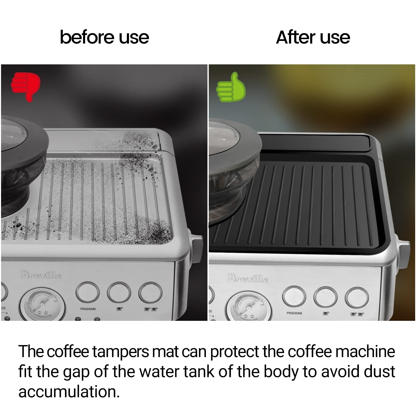 NOTSEK food-grade silicone mat offers safe, odorless use with espresso tools.