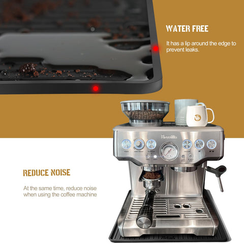 NOTSEK silicone mat dampens noise and stabilizes the espresso setup