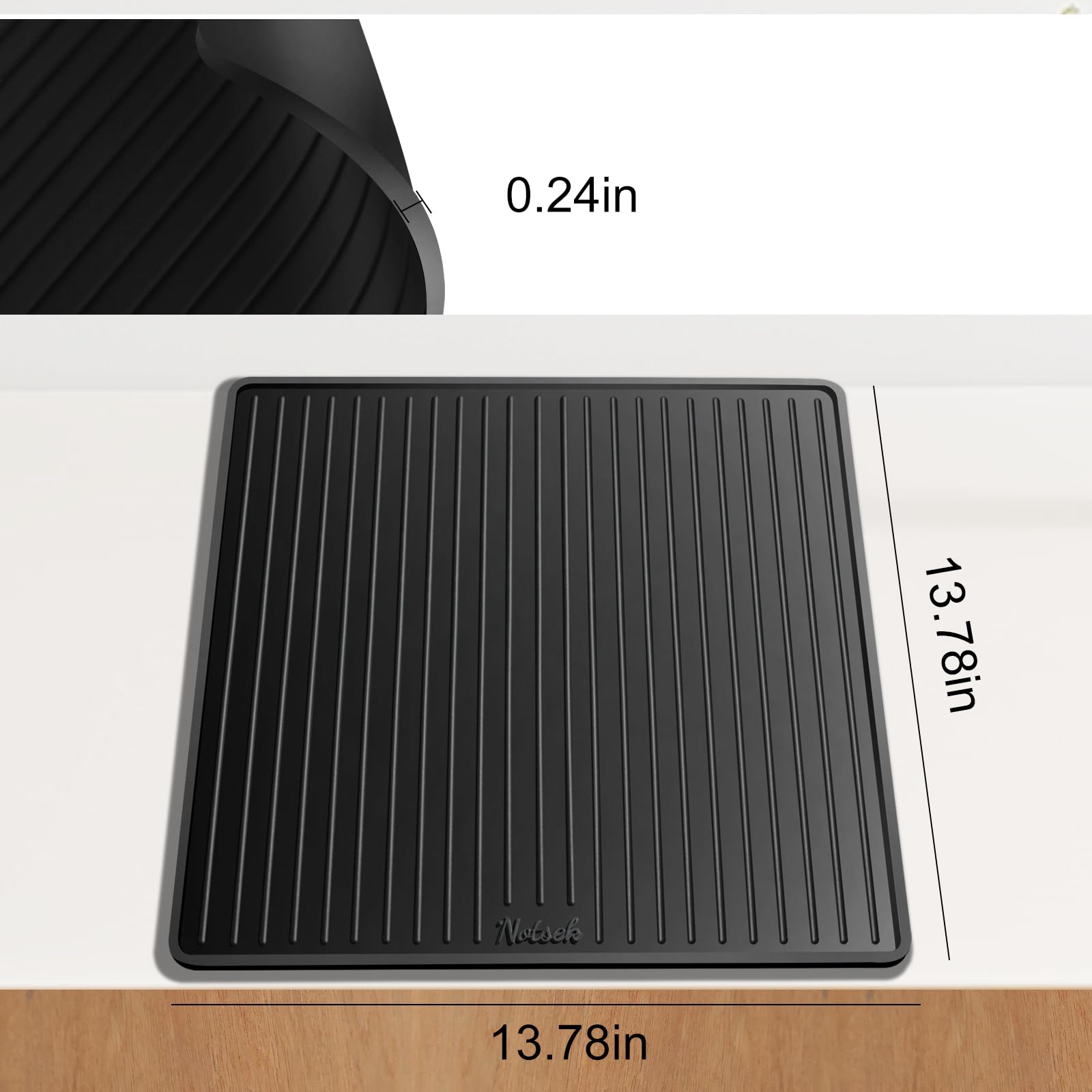 NOTSEK compact silicone mat for small counter spaces and easy cleaning