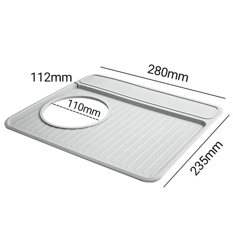 NOTSEK waterproof and heat resistant grey mat withstands daily ritual use.