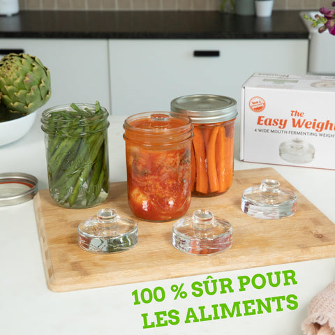 Nourished Essentials easy-insert weights speed jar prep and setup.