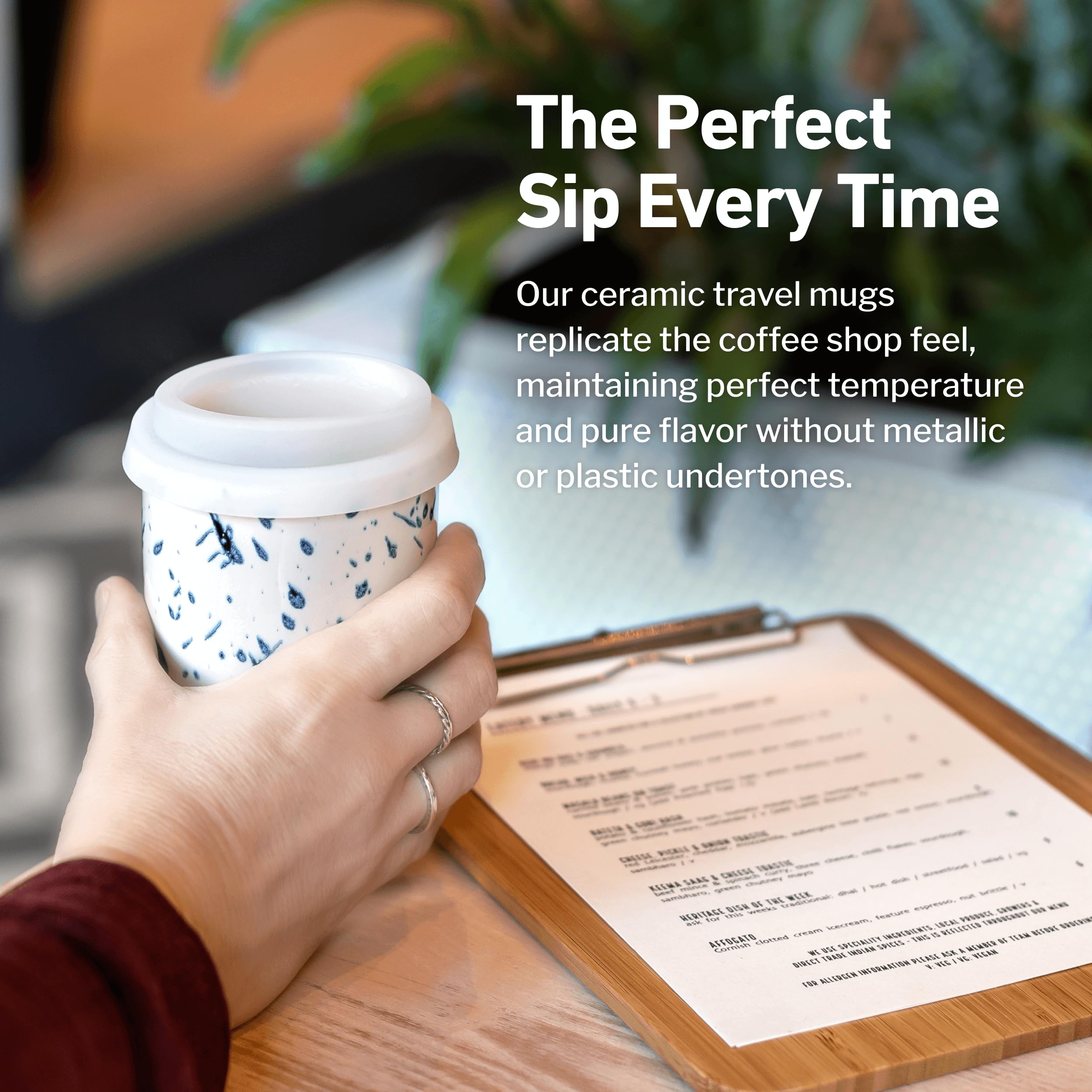 Nova Ceramics travel mug dishwasher-safe for easy cleaning