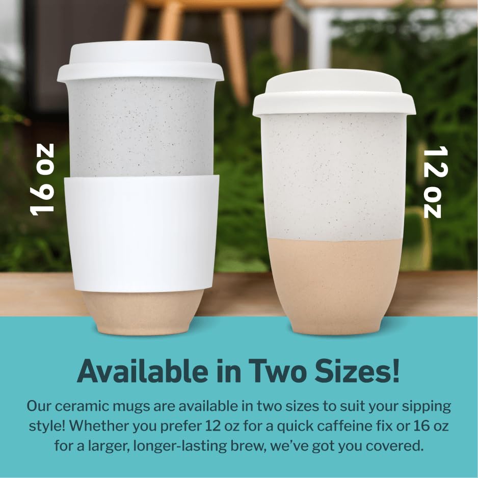 Nova Ceramics Travel Mug Dune glaze in car cup holder for on-the-go sip