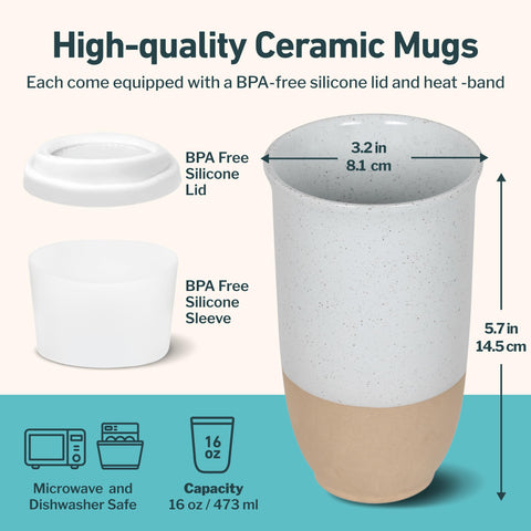 Nova Ceramics Travel Mug Dune glaze top view highlights smooth rim