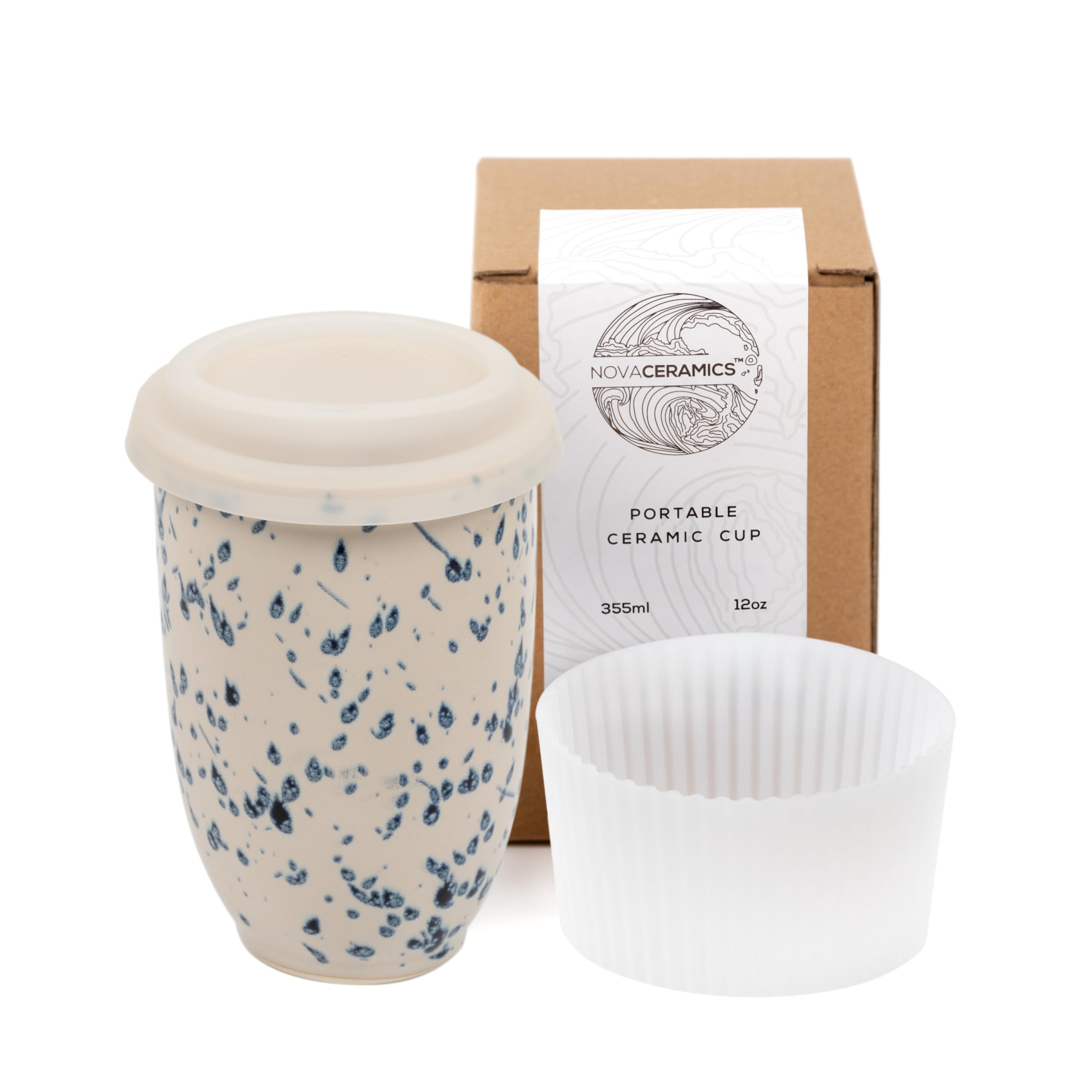 Nova Ceramics travel mug with orchid design for stylish on-the-go sipping
