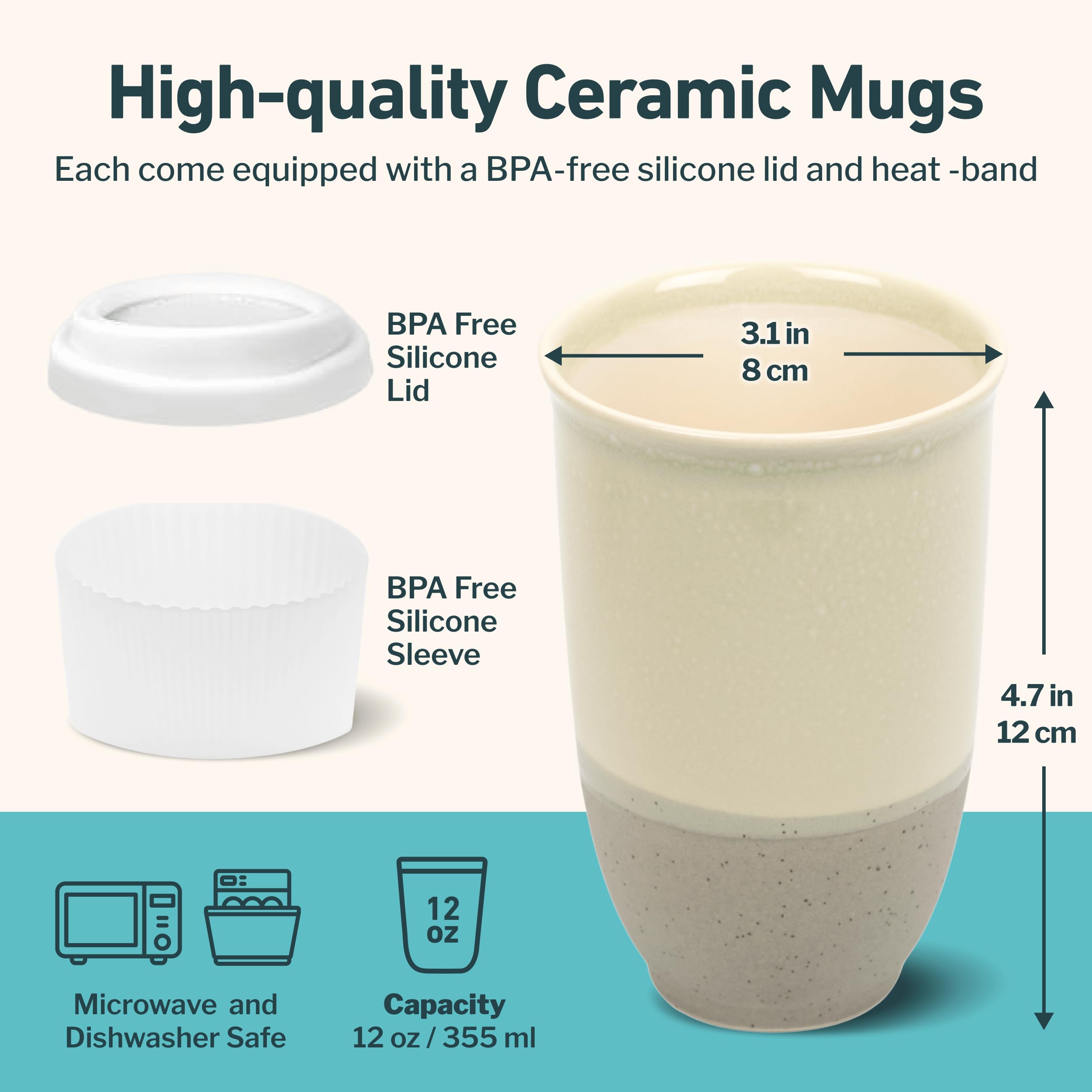 NOVA CERAMICS Sea Mist finish shows misty design and dishwasher-safe convenience