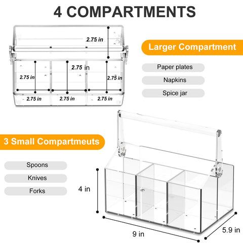 Novacrylion Acrylic Utensil Caddy uses durable 4mm acrylic for long-lasting organization.