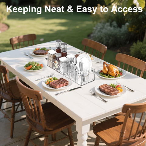 Novacrylion Acrylic Utensil Caddy doubles as craft or makeup organizer for versatile spaces.