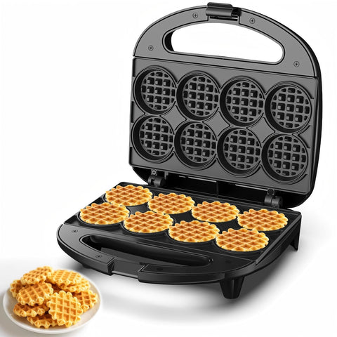 Novalife mini waffle maker front view highlighting compact design for small kitchens