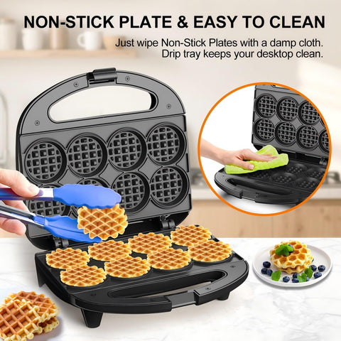 Novalife mini waffle maker locking handle keeps operation secure