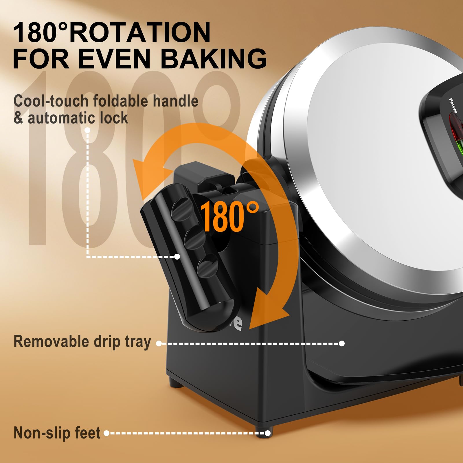 Novalife waffle maker browning control lets you choose your preferred shade.