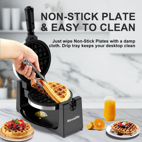 Novalife foldable cool-touch handle keeps hands safe while flipping.