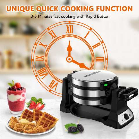Novalife waffle maker inside plates reveal nonstick surface for easy release