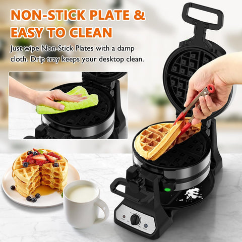 Novalife waffle maker removable drip tray for quick cleanup