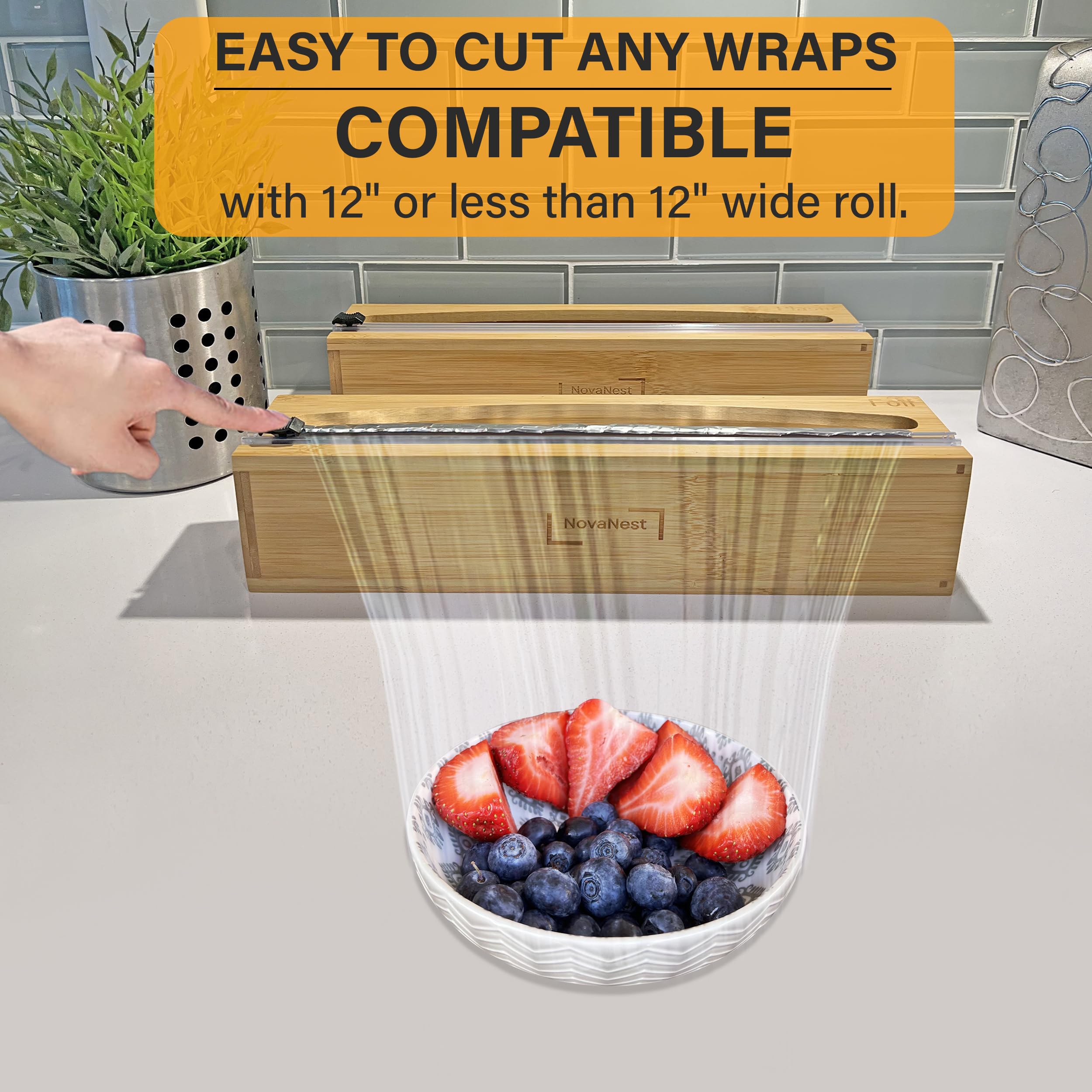 NovaNest bamboo kitchen organizer adds durable, eco-friendly style to drawers.