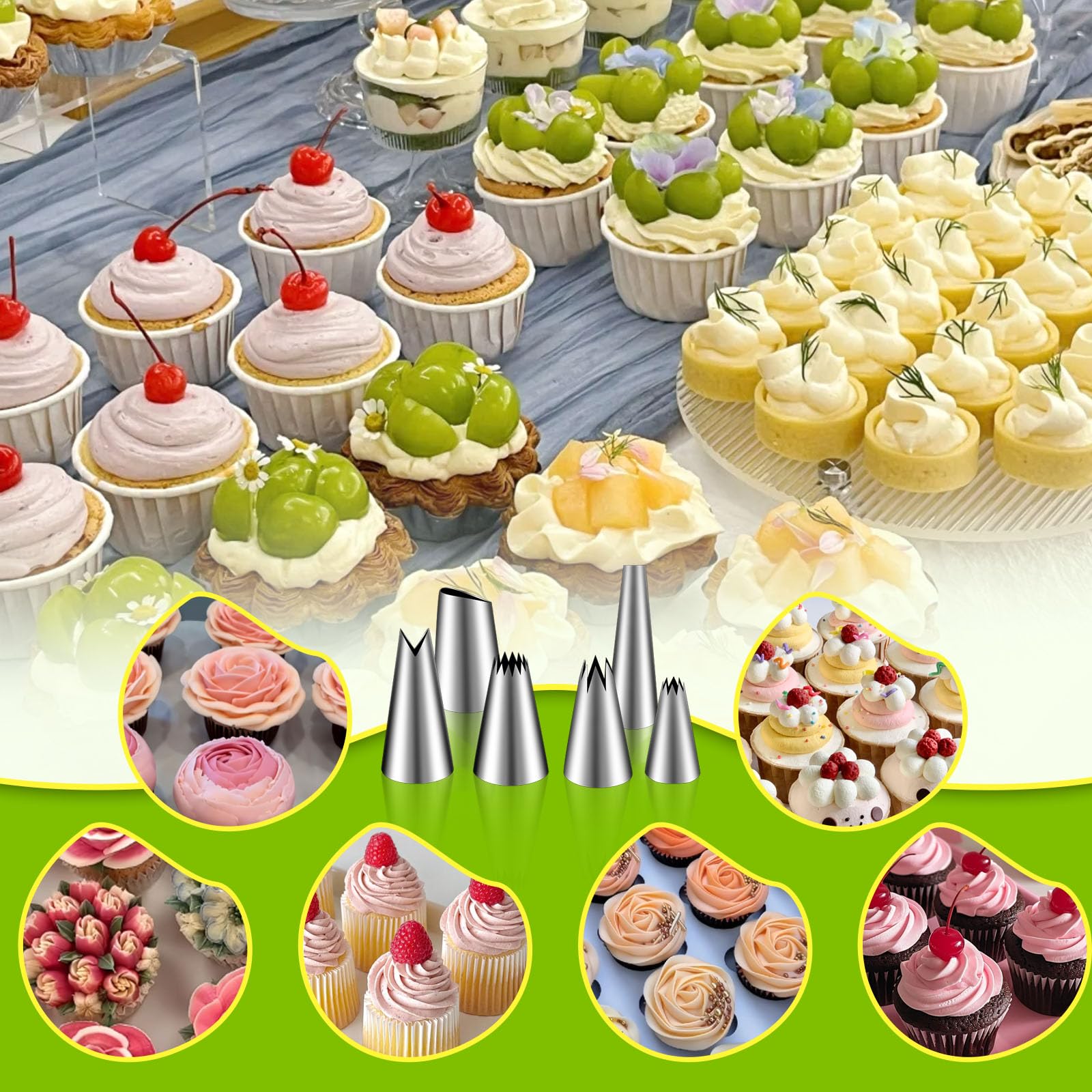 Novano dessert decorating syringe set offers 18 pieces for complete cake and cookie decorating