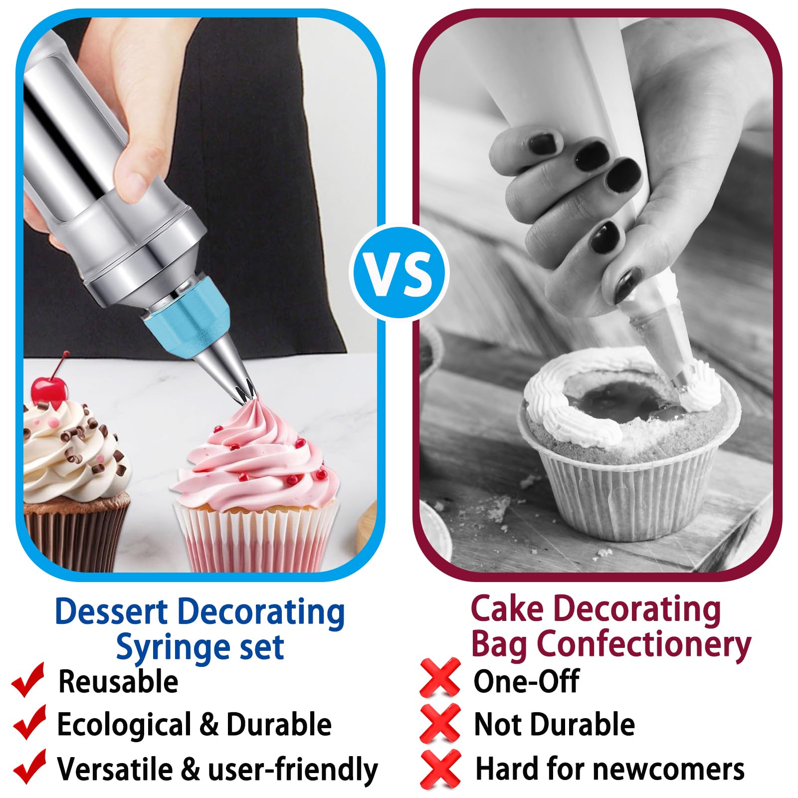Novano set with two couplers enables easy tip changes during decorating