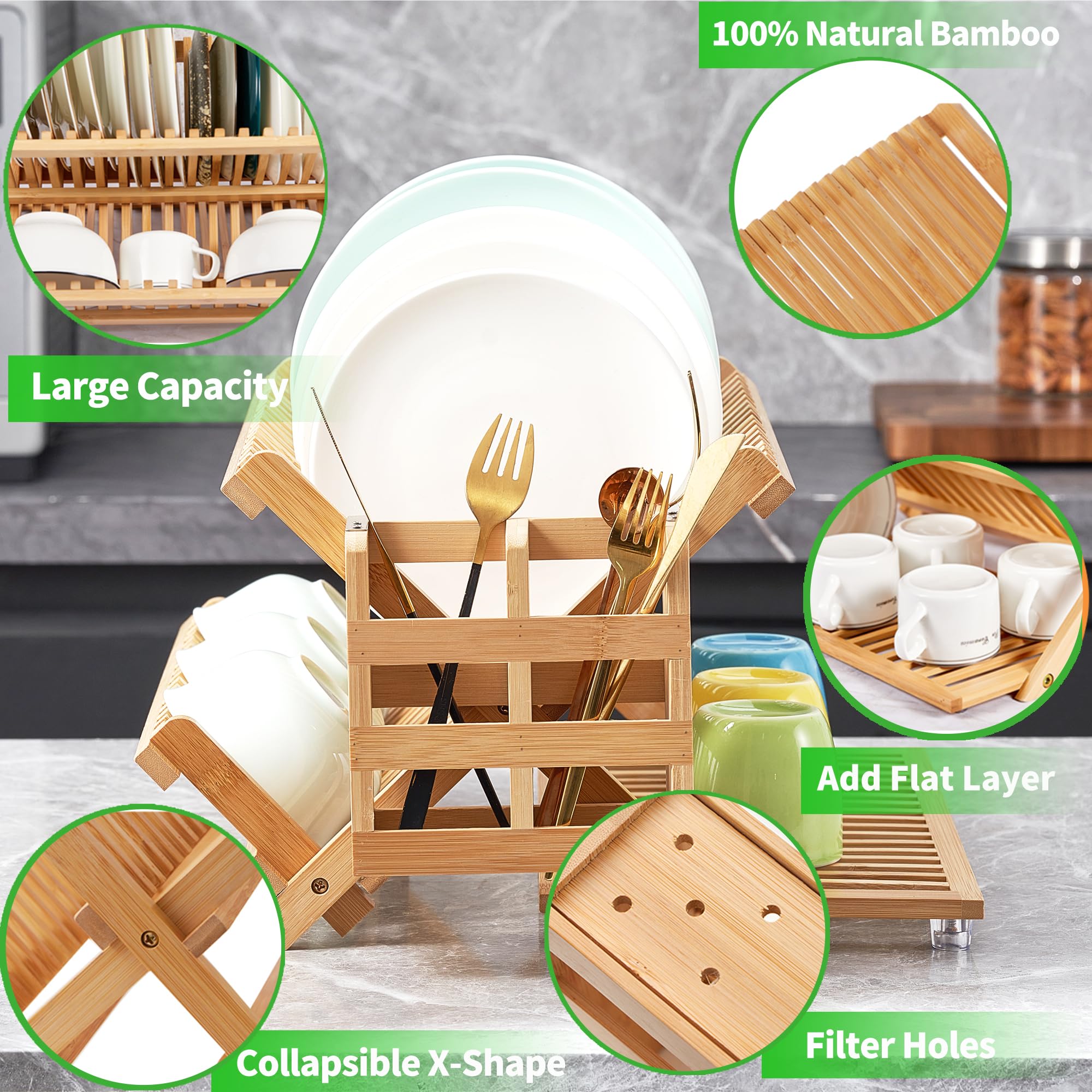 NOVAYEAH collapsible X-design folds flat to clear the counter.