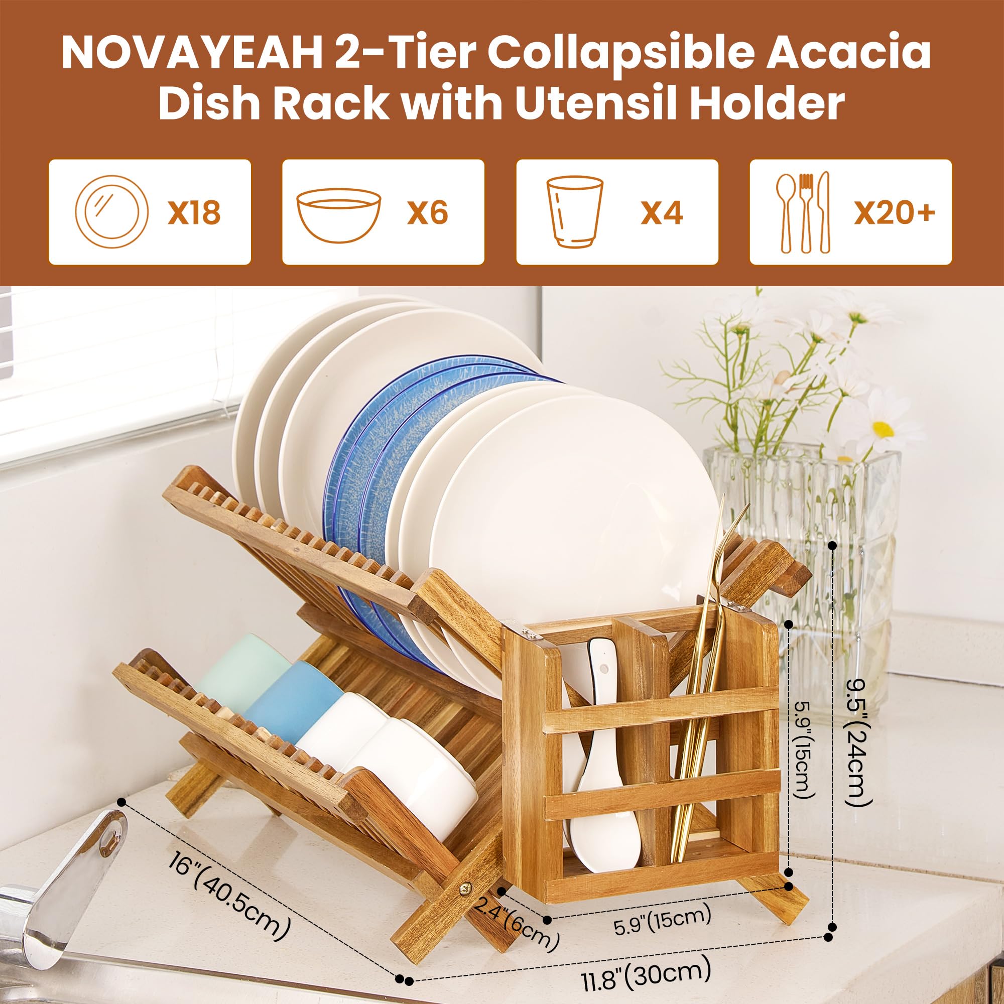 NOVAYEAH counter-dish-drainer features drainage holes to keep surfaces dry